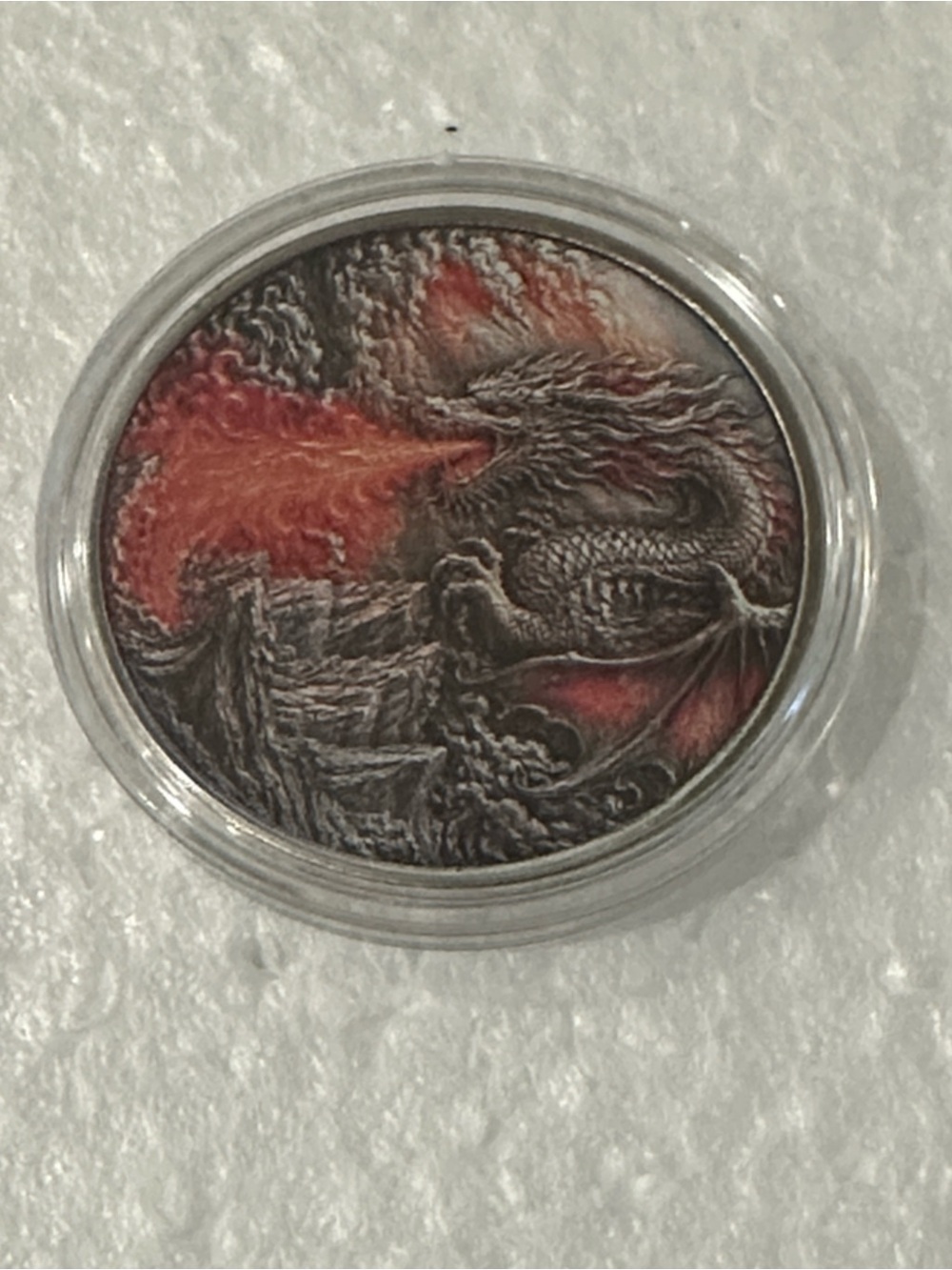 Dragon Themed Decorative Coin - Red/Black